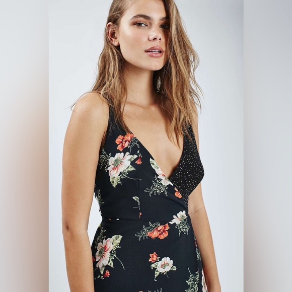 Topshop Floral Wrap Slip Dress 0018 - Picture 3 of 10